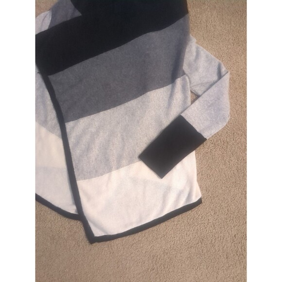Charter Club 100% Cashmere Cardigan LG Color block Neutrals Scarf Hem. - Picture 8 of 10